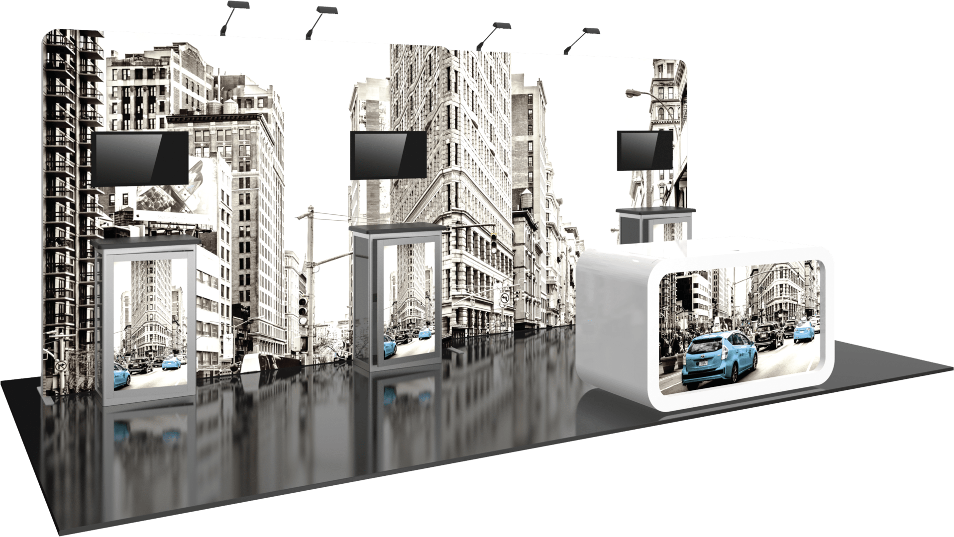 Hybrid Pro 14 10x20 Modular Display, 3 Display Counters